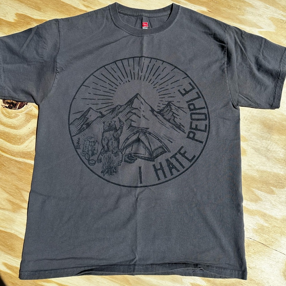 I Hate People camping t-shirt